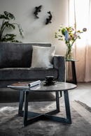 Round Black Marble Coffee Table (M) | By-Boo Major | DutchFurniture.com