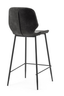 Black Leather Counter Stools (2) | By-Boo Seashell | DutchFurniture.com