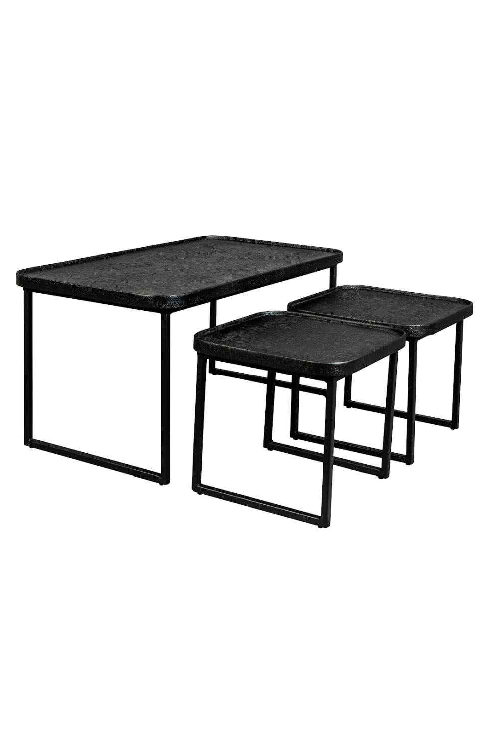 Black Metal Coffee Table Set (3) Dutchbone Winston Dutch Furniture