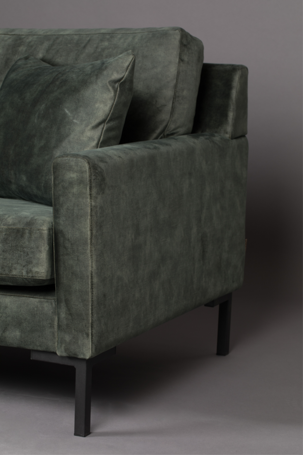 Green Upholstered 3-Seater Sofa Dutchbone Houda Dutch Furniture – DUTCHFURNITURE.COM