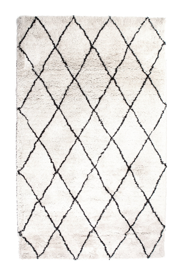 Natural & Black Diamond Rug 6’5” x 10' | By-Boo Rox | Oroatrade.com