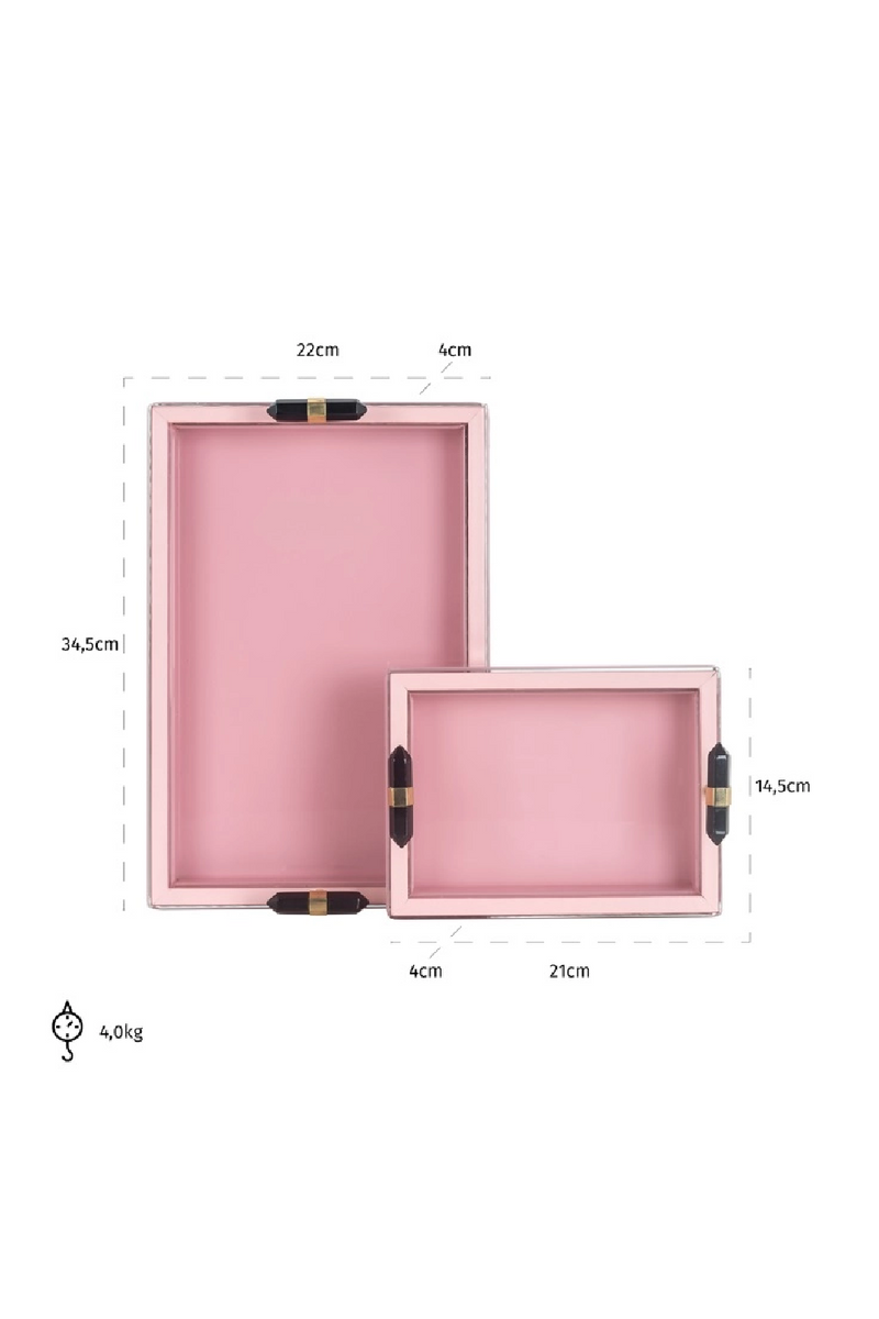 Modern Pink Tray Set (2) | OROA Vajen | Dutchfurniture.com