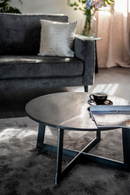 Round Black Marble Coffee Table (M) | By-Boo Major | DutchFurniture.com