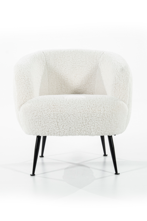 Ivory Vegan Shearling Lounge Chair | By Boo Babe | DutchFurniture.com