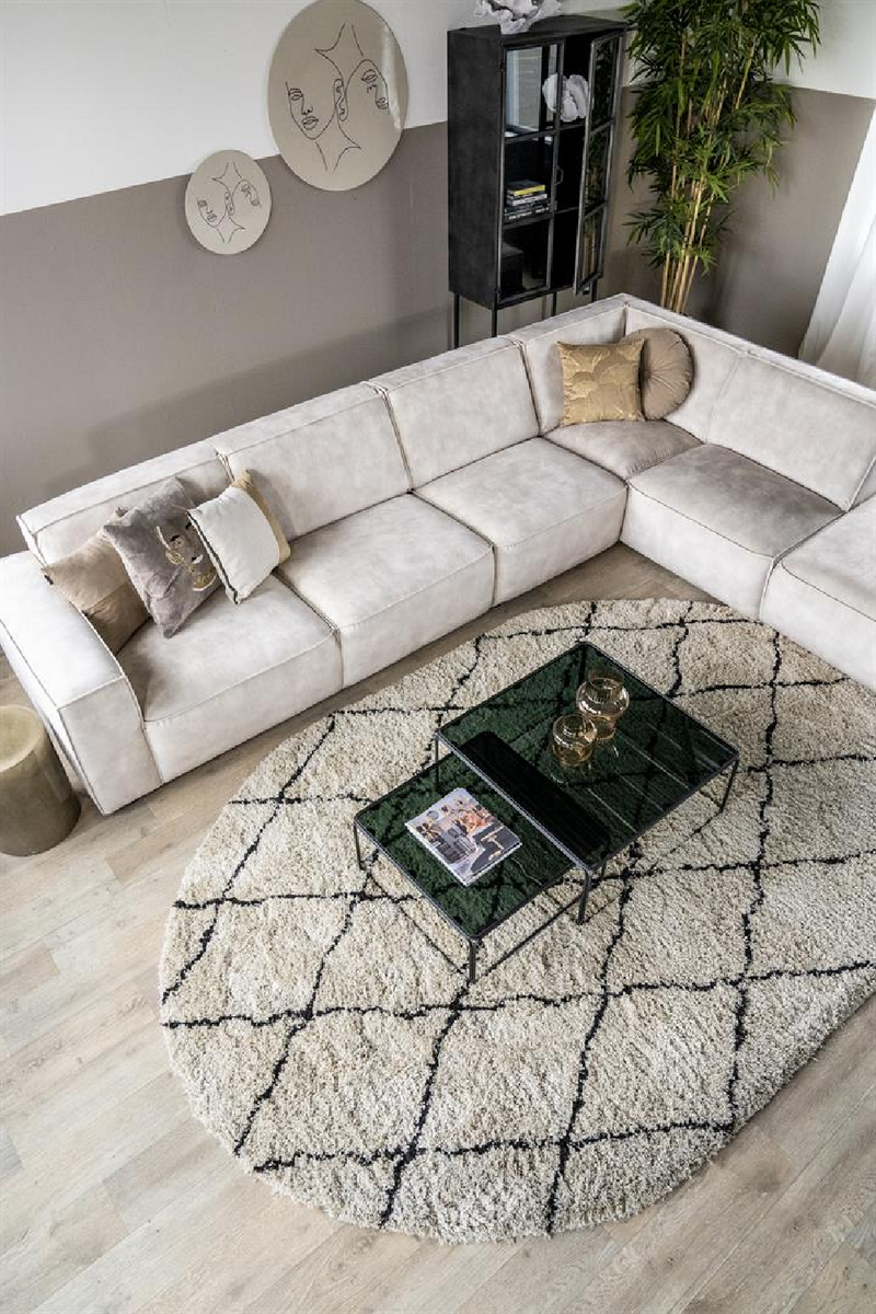 Natural & Black Diamond Rug 6’5” x 10' | By-Boo Rox | Oroatrade.com