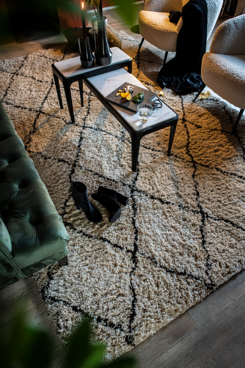 Natural & Black Diamond Rug 6’5” x 10' | By-Boo Rox | Oroatrade.com