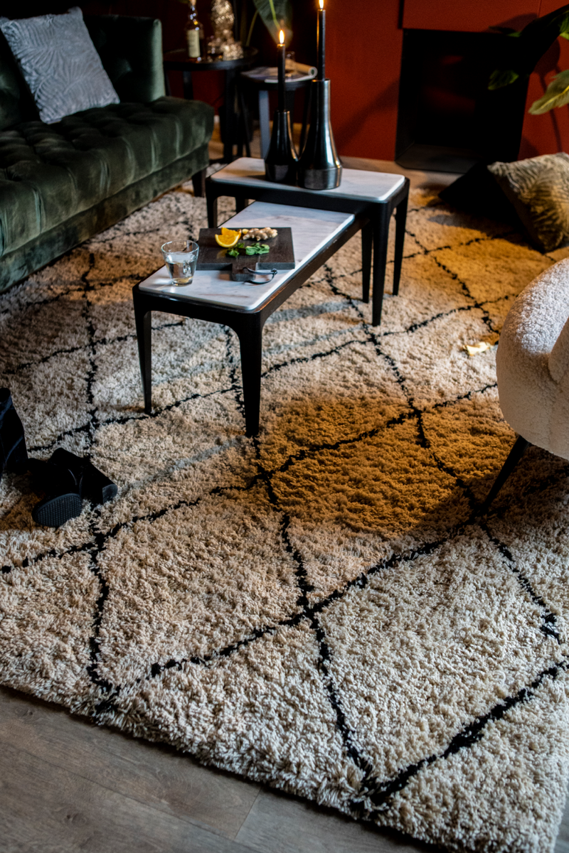 Natural & Black Diamond Rug 6’5” x 10' | By-Boo Rox | Oroatrade.com