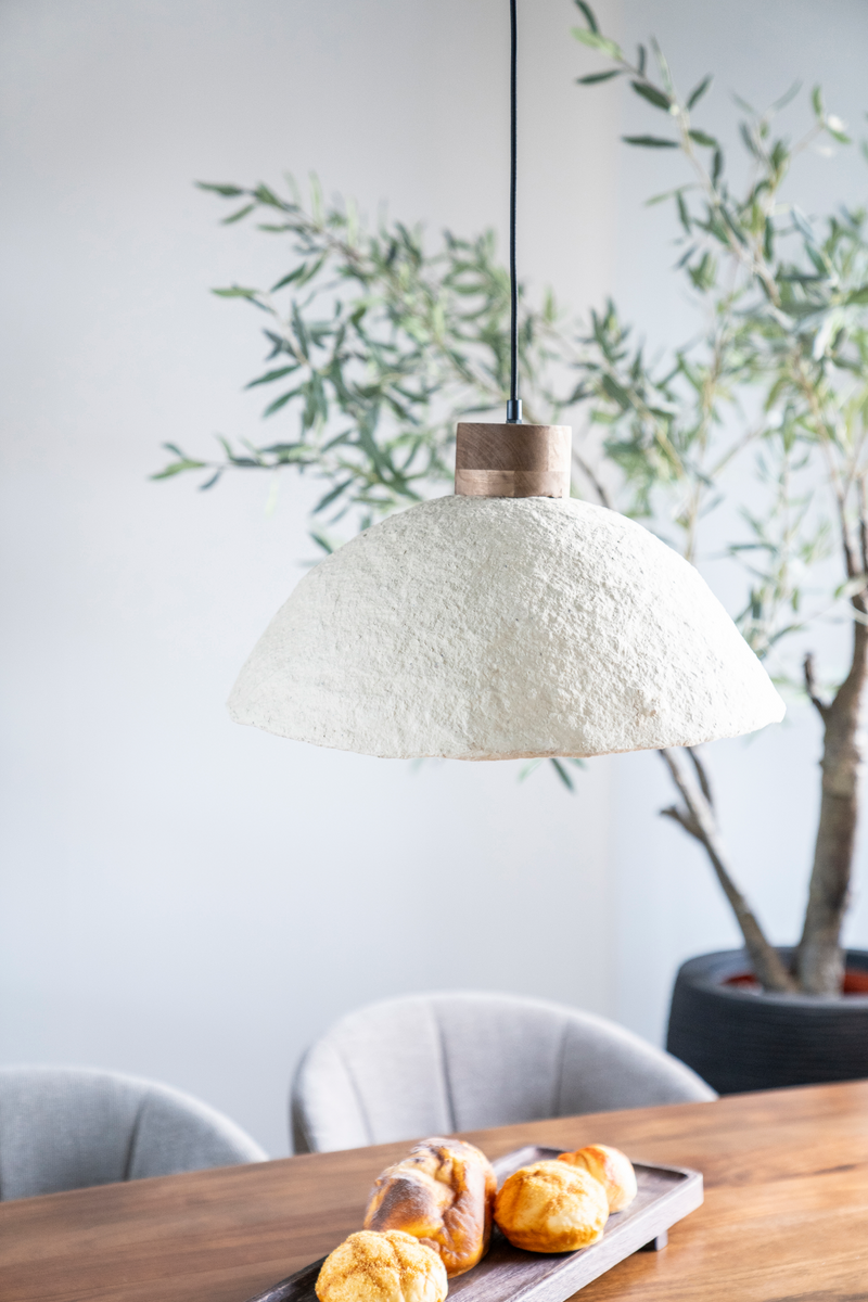Paper mache outlet pendant light