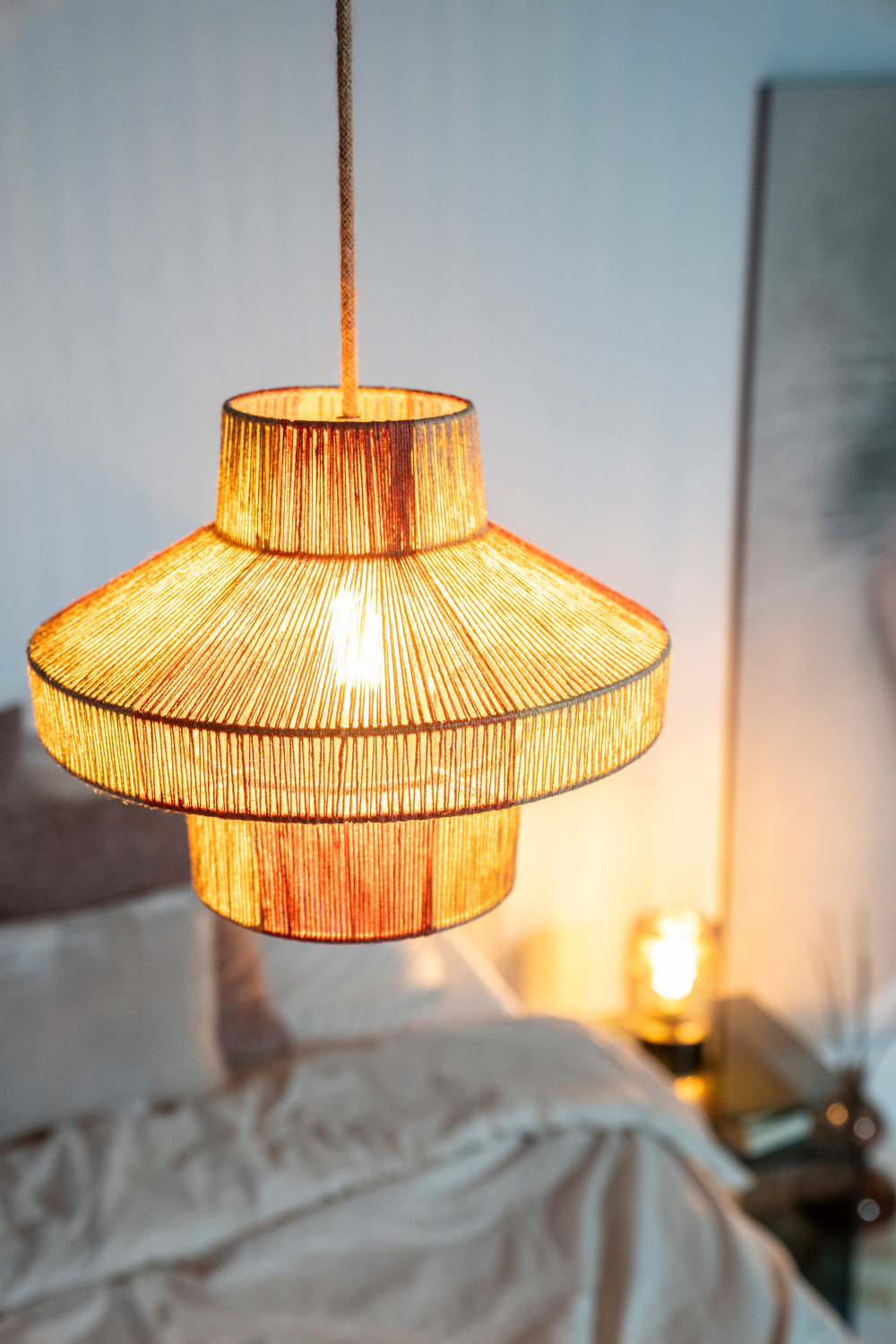 Jute Modern Pendant Lamp | By-Boo Cirque 3 | Dutchfurniture.com