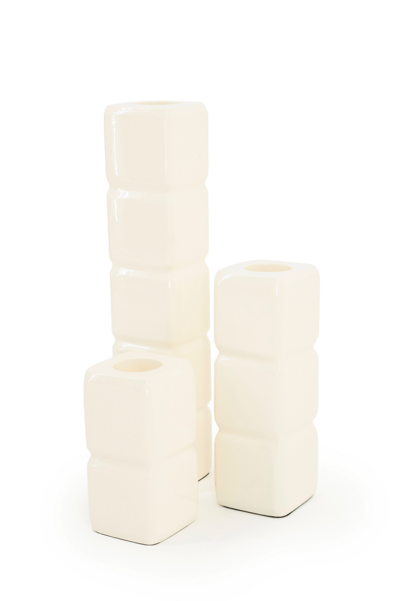 Coated Aluminium Candle Holders (2) | By-Boo Cube | Dutchfurniture.com