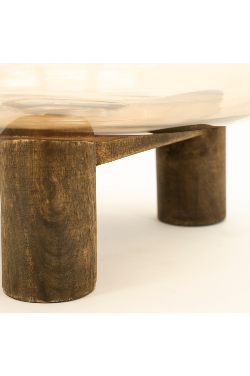 Wood Base Glass Bowl | By-Boo Baron | Oroatrade.com