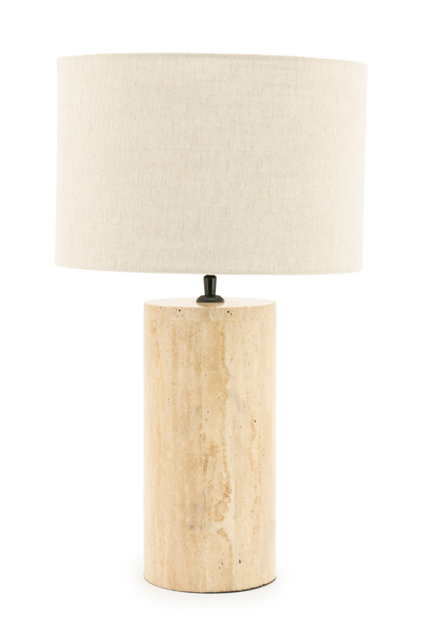 Cylindrical Travertine Table Lamp | By-Boo Amara | Oroatrade.com