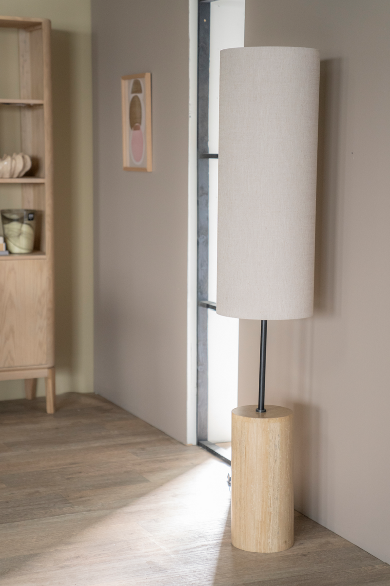 Cylindrical Travertine Table Lamp | By-Boo Amara | Oroatrade.com