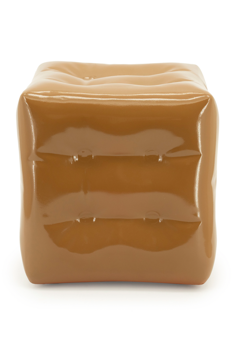 Glossy Crumpled Cube Stool | By-Boo Captives | Dutchfurniture.com