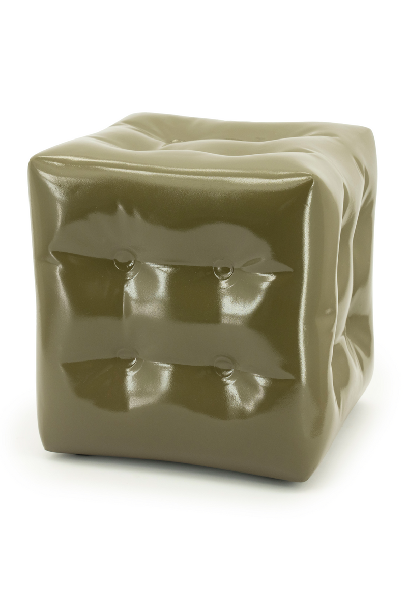 Glossy Crumpled Cube Stool | By-Boo Captives | Dutchfurniture.com