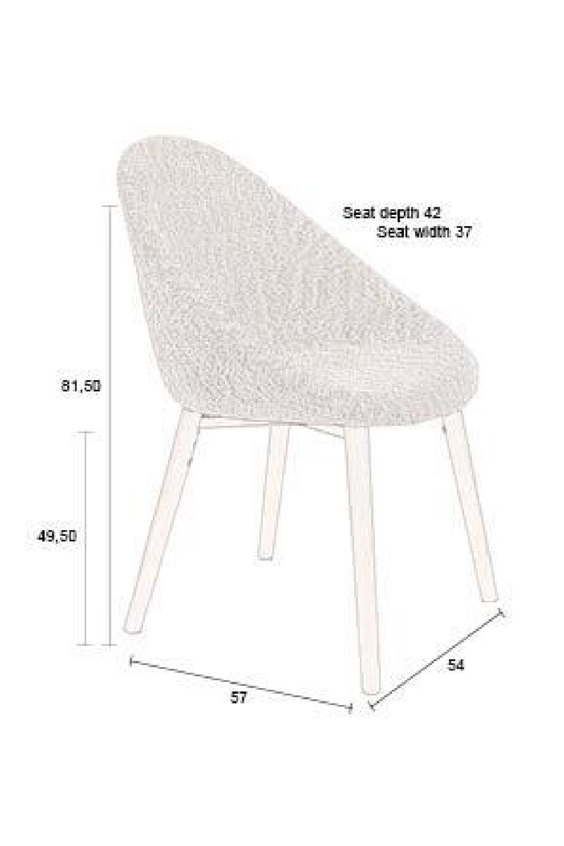 Bouclé Tub Dining Chairs (2) | Dutchbone Fenna | Dutchfurniture.com
