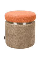 Brown Orange Bouclé Stool | Dutchbone Sen | Dutchfurniture.com