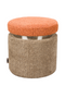 Brown Orange Bouclé Stool | Dutchbone Sen | Dutchfurniture.com