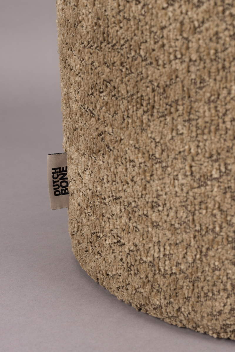 Brown Orange Bouclé Stool | Dutchbone Sen | Dutchfurniture.com