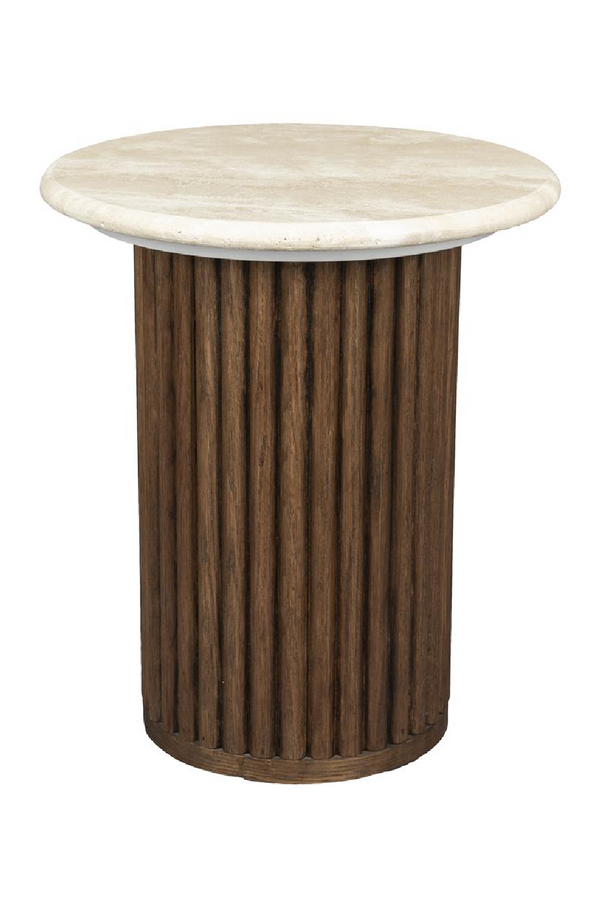 Cream Travertine Round Side Table | Dutchbone Arda | Dutchfurniture.com