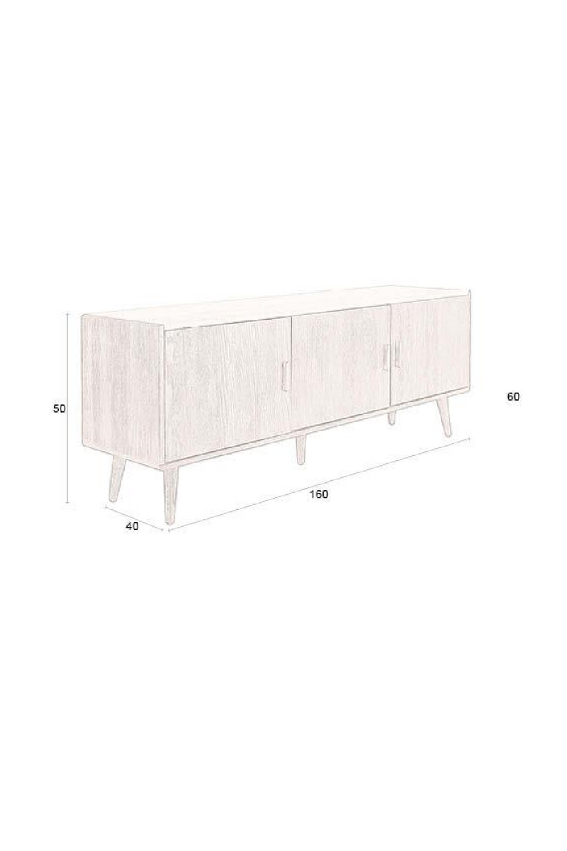 Travertine Top 3-Door Sideboard | Dutchbone Arda | Dutchfurniture.com