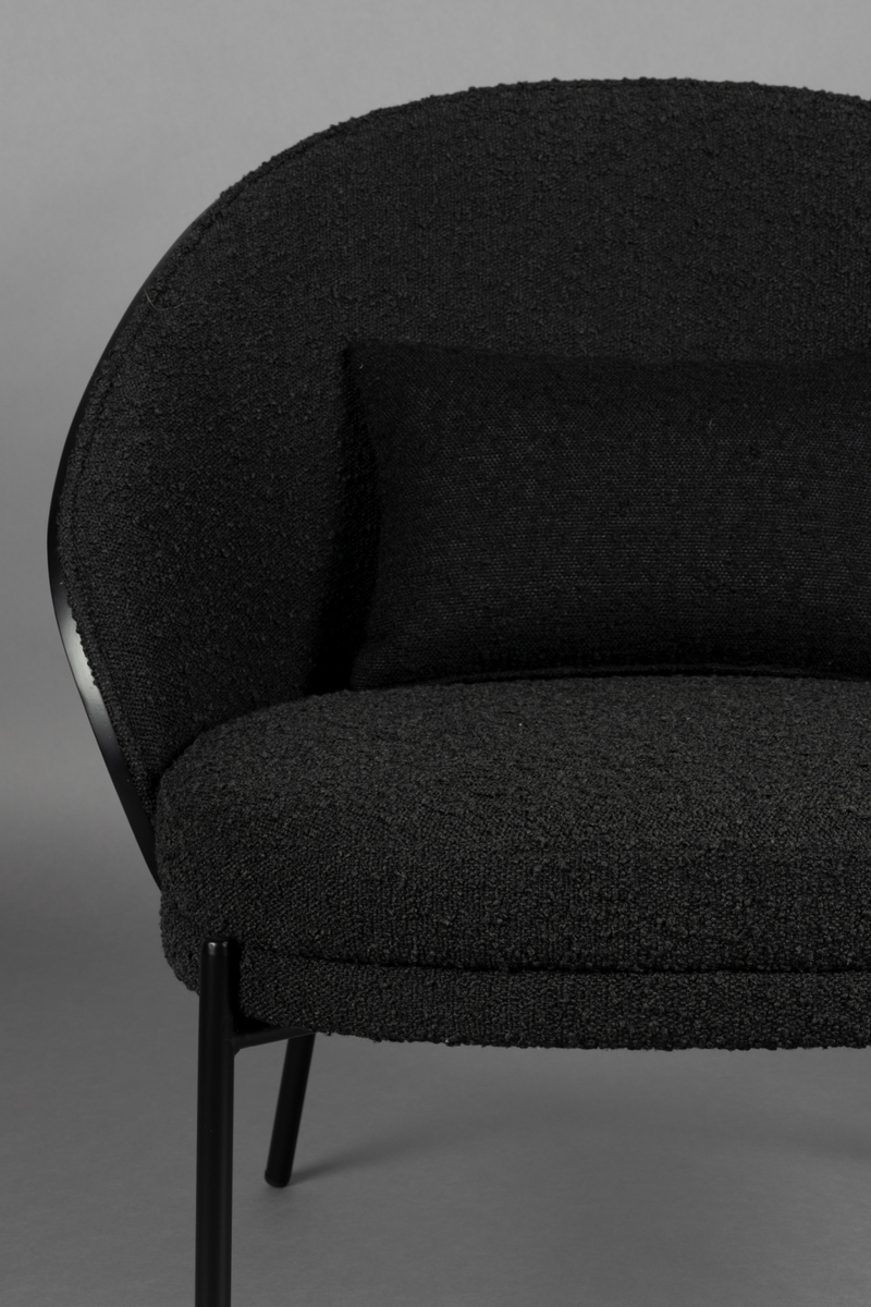 Black Bouclé Curved Lounge Chair | Dutchbone Rodin | Dutchfurniture.com