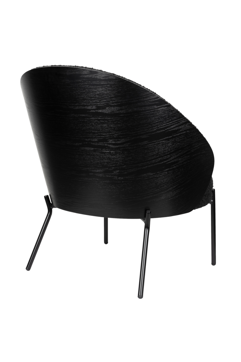 Black Bouclé Curved Lounge Chair | Dutchbone Rodin | Dutchfurniture.com