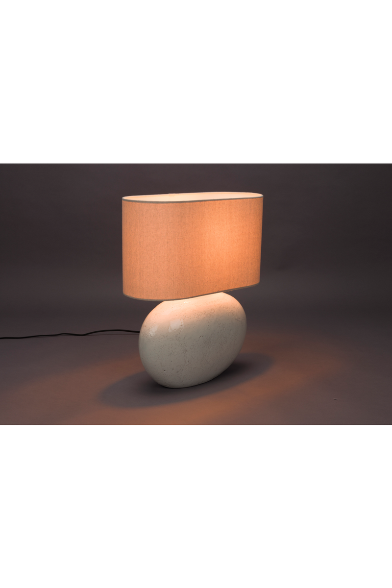 White Ceramic Table Lamp | Dutchbone Hailey | Oroatrade.com