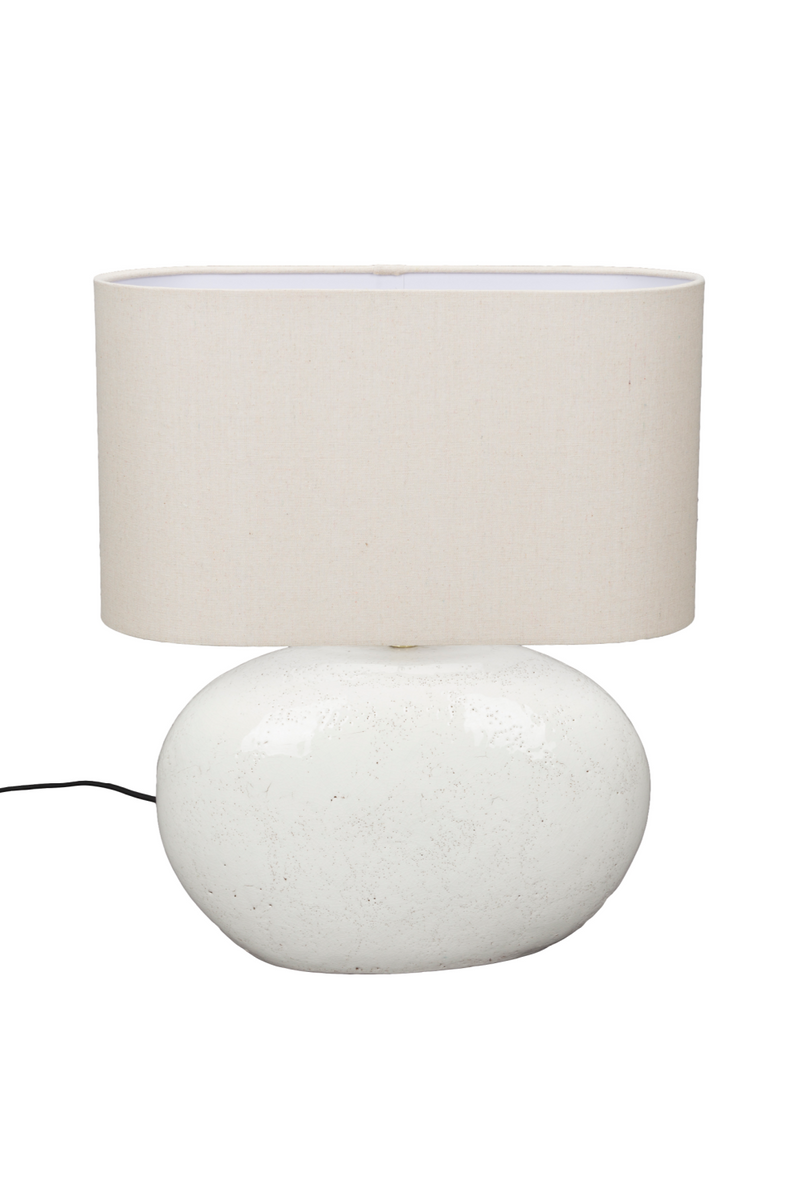 White Ceramic Table Lamp | Dutchbone Hailey | Oroatrade.com