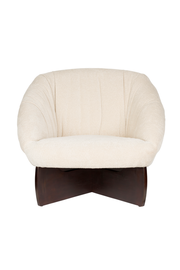 Beige Bouclé Lounge Chair | Dutchbone Emilius | Oroatrade.com