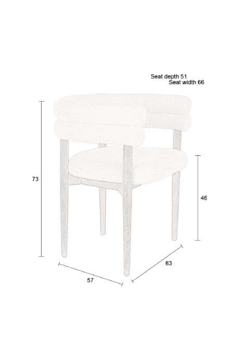 Off-White Curved Dining Chair | Dutchbone Sela | Dutchfurniture.com