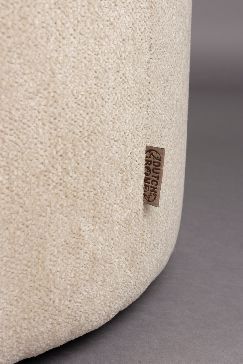 Round Upholstered Ottoman | Dutchbone Rocca | Oroatrade.com