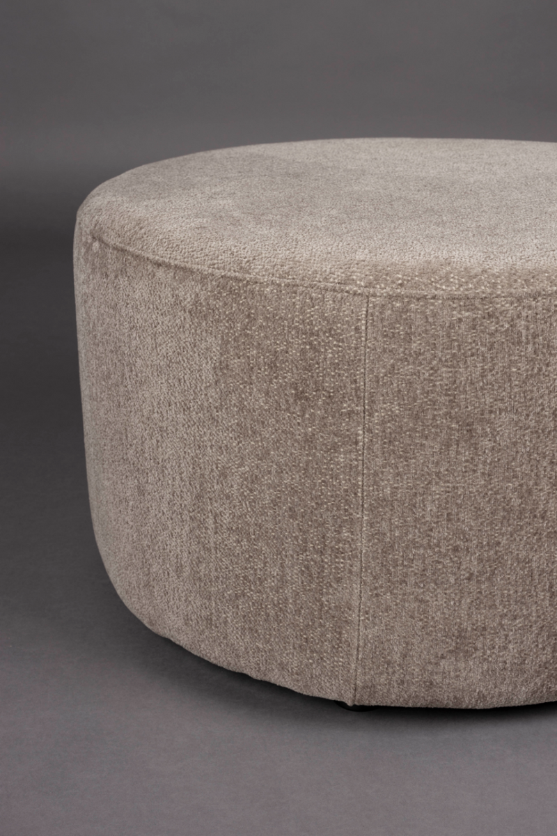 Round Upholstered Ottoman | Dutchbone Rocca | Oroatrade.com