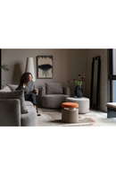 Round Upholstered Ottoman | Dutchbone Rocca | Oroatrade.com