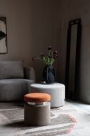 Round Upholstered Ottoman | Dutchbone Rocca | Oroatrade.com