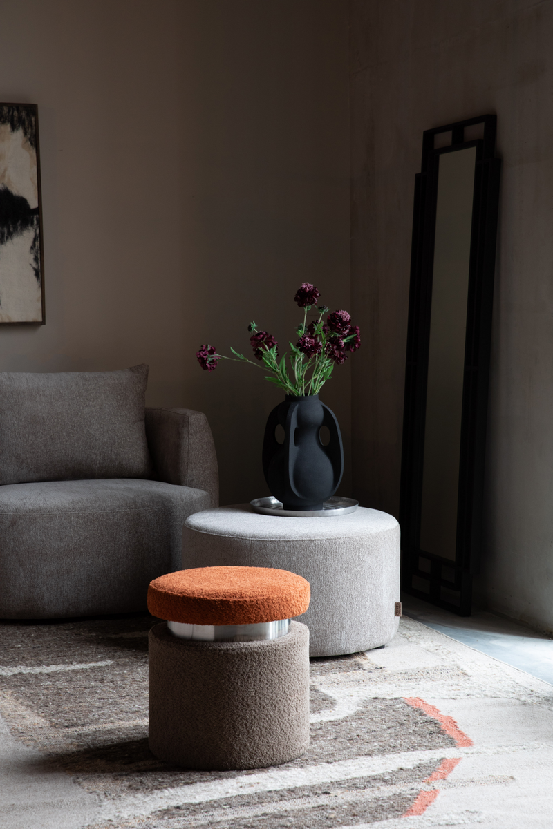 Round Upholstered Ottoman | Dutchbone Rocca | Dutchfurniture.com