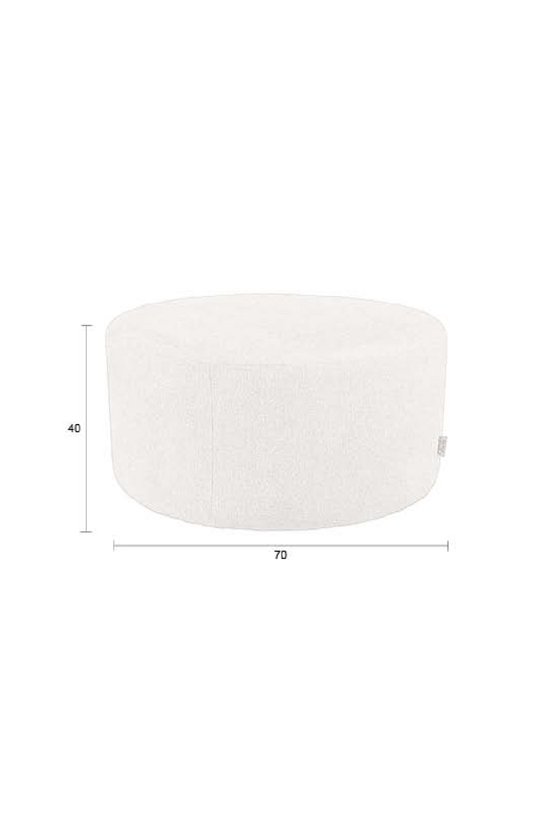 Round Upholstered Ottoman | Dutchbone Rocca | Oroatrade.com