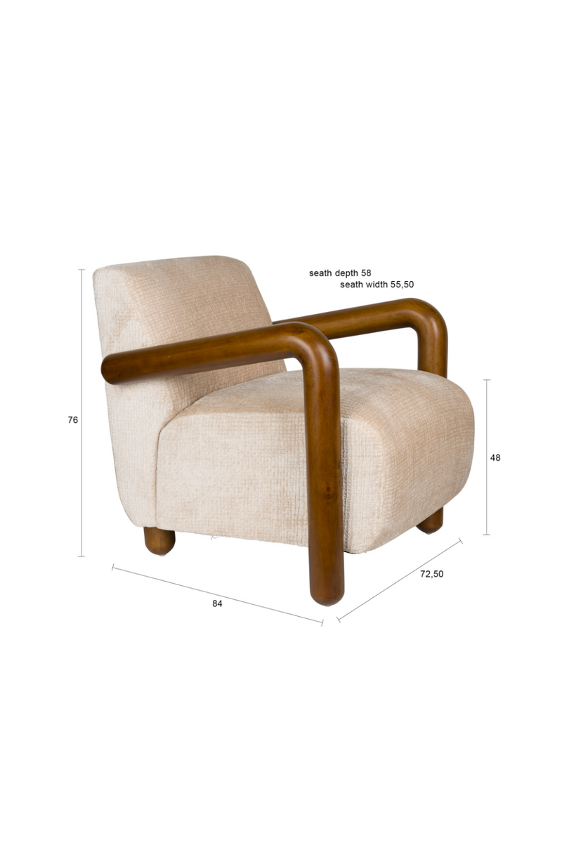 Cream Upholstered Lounge Armchair | Dutchbone Robinson | Dutchfurniture.com