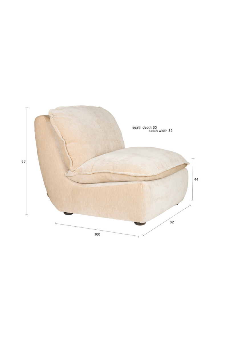 Velvet Upholstered Lounge Chair | Dutchbone Radley | Dutchfurniture.com