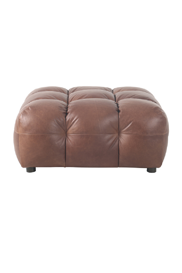Tufted Leather Ottoman | Dutchbone Hackman | Dutchfurniture.com