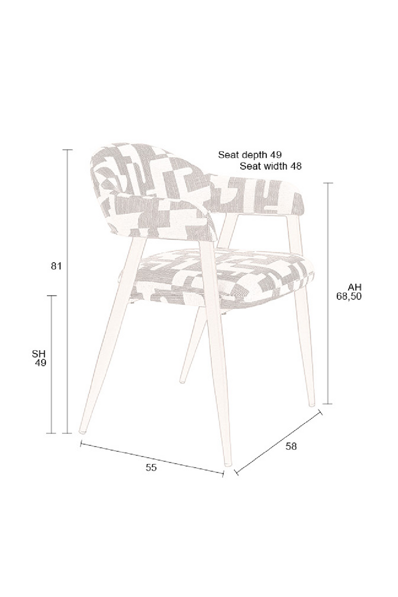 Graphic Patterned Dining Chair (2) | Dutchbone Miyo | Dutchfurniture.com
