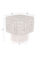 Letter Print Square Stool | Dutchbone Monogram | Dutchfurniture.com