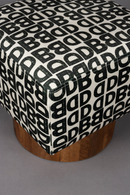 Letter Print Square Stool | Dutchbone Monogram | Dutchfurniture.com