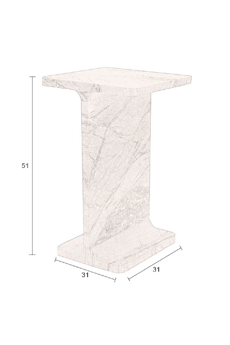 Brown Marble Square Side Table | Dutchbone Satpura | Dutchfurniture.com