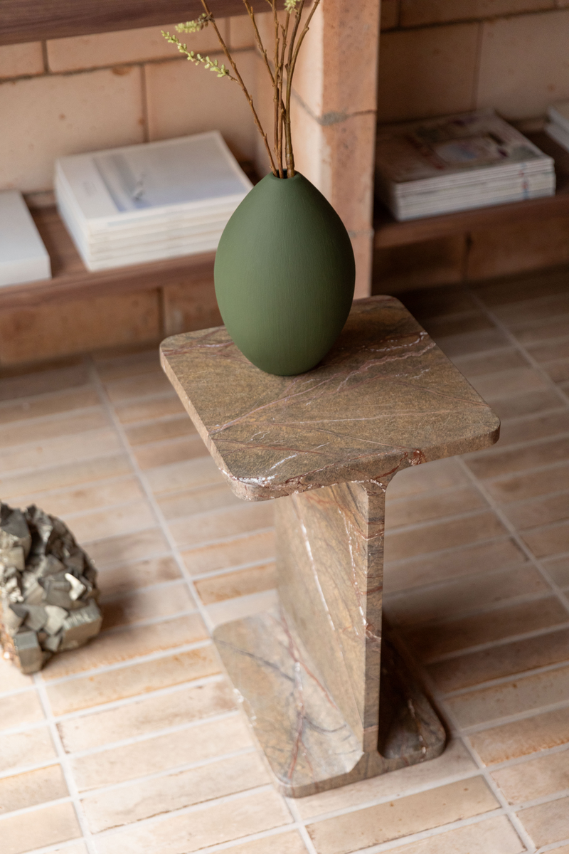 Brown Marble Square Side Table | Dutchbone Satpura | Dutchfurniture.com