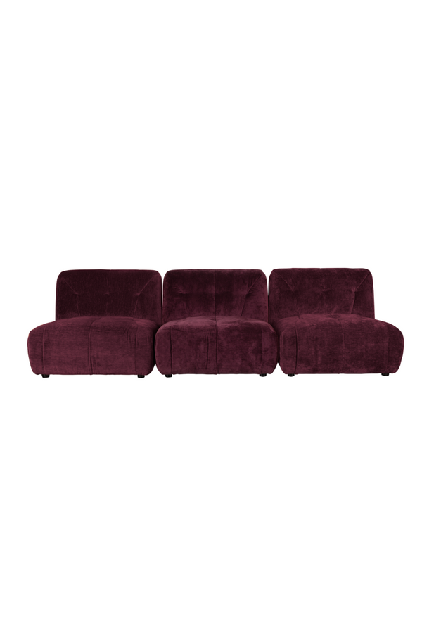 Velvet Plum 3-Seater Sofa | Dutchbone Giada | Dutchfurniture.com