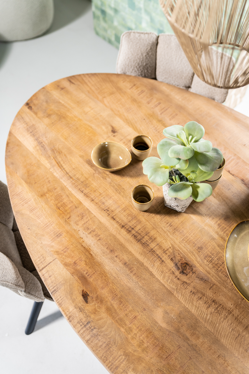 Mango Wood Oval Dining Table | Eleonora Oscar | Dutchfurniture.com