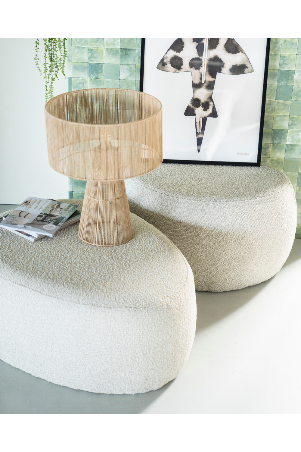 Beige Fabric Pouf S | Eleonora Liby | Dutchfurniture.com