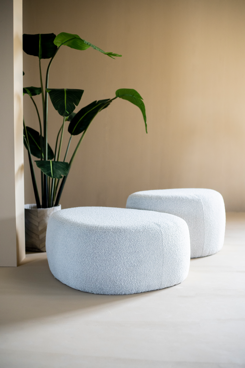 Beige Fabric Pouf S | Eleonora Liby | Dutchfurniture.com