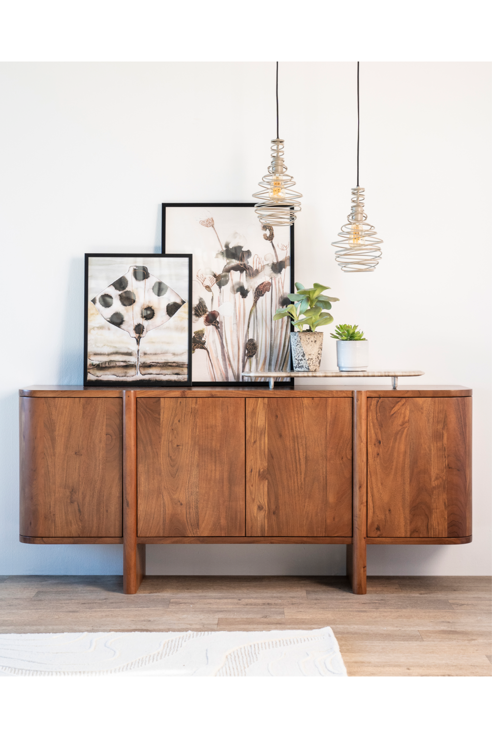 Modern Acacia 4-Door Sideboard | Eleonora Julian | Dutchfurniture.com